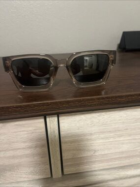 H&M Translucent Brown Square Sunglasses with Dark Lenses
